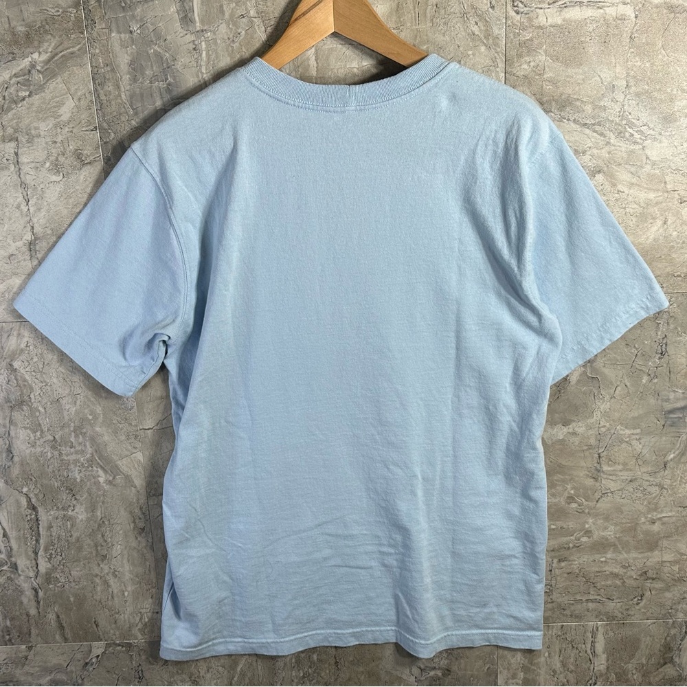 Carhartt Relaxed Fit Logo T Shirt Light Blue Men Medium Cotton Outdoor Basic Tee - Picture 7 of 7
